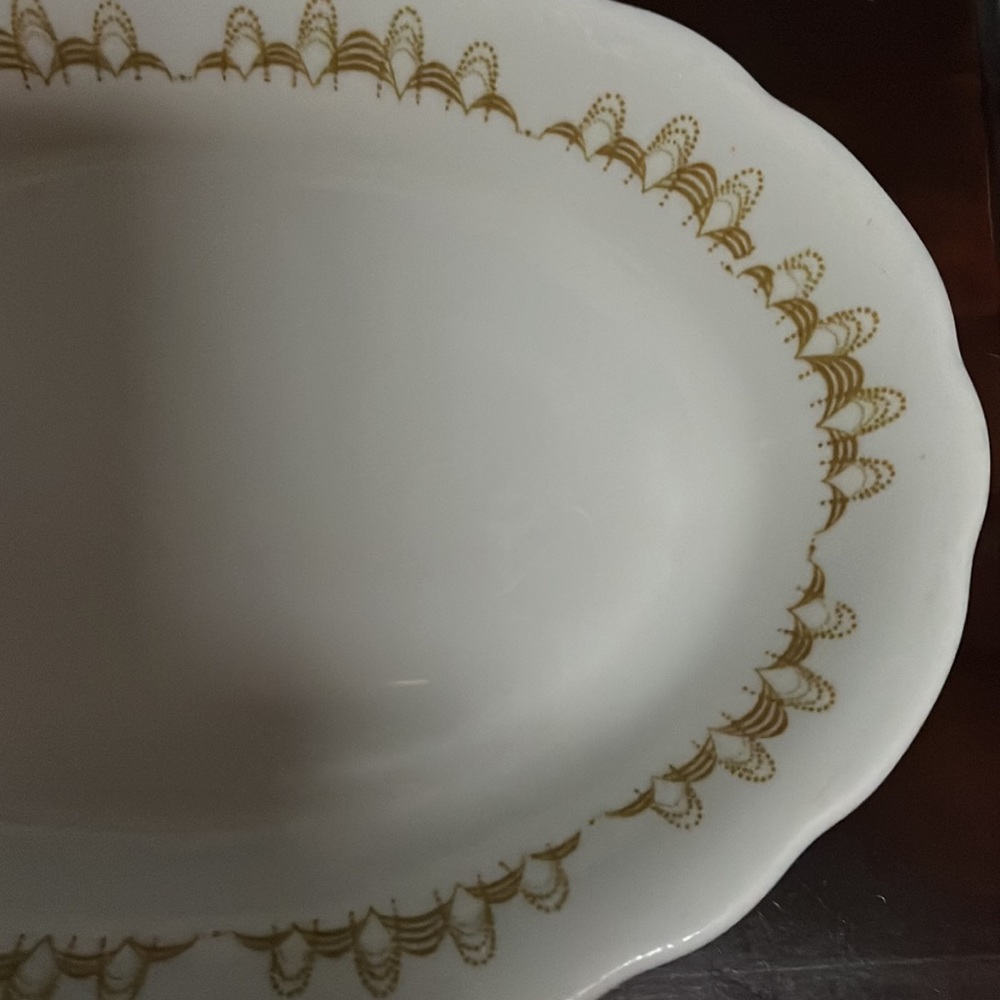 Art Deco 10" Atomic Oval Platter Buffalo China Restaurant Ware BUF4, "Colonnade" - Picture 8 of 8